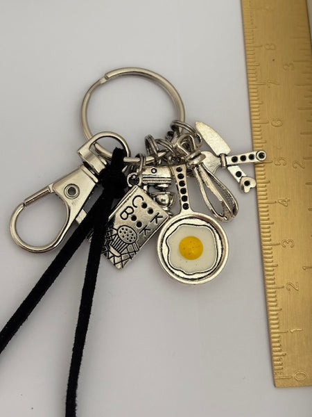 Porte-clés cuisinier, cadeau pour cuisinier chef, breloque robot mixer oeuf cuisine, porte clé chef cuisto