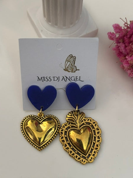 Boucles d'oreilles ex voto, boucles d'oreille coeur sacré, breloque coeur sacré, pendentif ex voto, cadeau religieux cérémonie