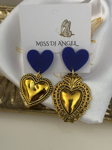 Boucles d'oreilles ex voto, boucles d'oreille coeur sacré, breloque coeur sacré, pendentif ex voto, cadeau religieux cérémonie