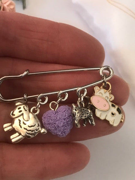 Broche mouton, broche animaux de la ferme, porte-clés mouton chèvre, éleveur de chèvre, cadeau bergère fermière, broche thème ferme vache