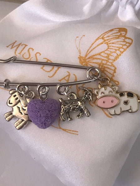 Broche mouton, broche animaux de la ferme, porte-clés mouton chèvre, éleveur de chèvre, cadeau bergère fermière, broche thème ferme vache