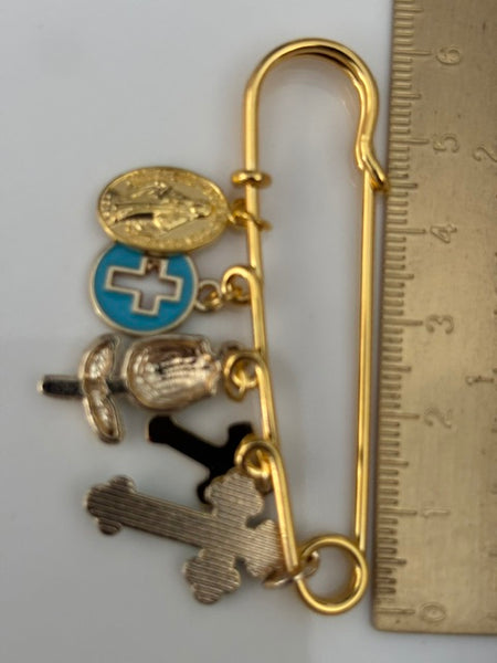 Broche ex voto, broche croix médaille religieuse, cadeau pour maman croix, cadeau pour femme croix, breloque croix bleue, pendentif tulipe, collection capsule tulipe