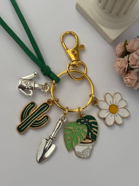 Porte-clés jardinier, porte-clés plante verte cactus, bijou de sac fleuriste, breloque arrosoir, cadeau pour fleuriste