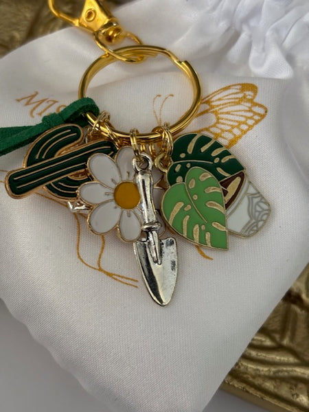 Porte-clés jardinier, porte-clés plante verte cactus, bijou de sac fleuriste, breloque arrosoir, cadeau pour fleuriste