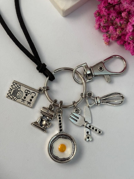 Porte-clés cuisinier, cadeau pour cuisinier chef, breloque robot mixer oeuf cuisine, porte clé chef cuisto