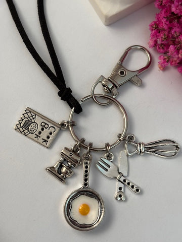 Porte-clés cuisinier, cadeau pour cuisinier chef, breloque robot mixer oeuf cuisine, porte clé chef cuisto