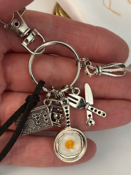 Porte-clés cuisinier, cadeau pour cuisinier chef, breloque robot mixer oeuf cuisine, porte clé chef cuisto