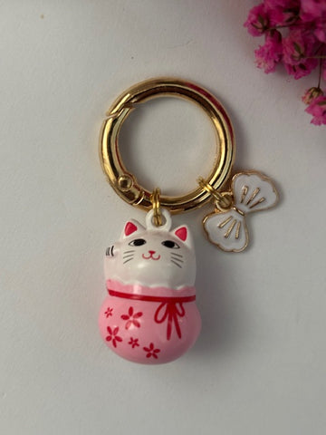 Charms Maneki neko, charms pour sac chat de la chance, cadeau pour femme charms chance, maneki neko charms, breloque chat bonheur à grelot