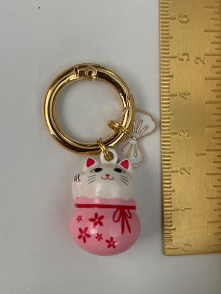 Charms Maneki neko, charms pour sac chat de la chance, cadeau pour femme charms chance, maneki neko charms, breloque chat bonheur à grelot