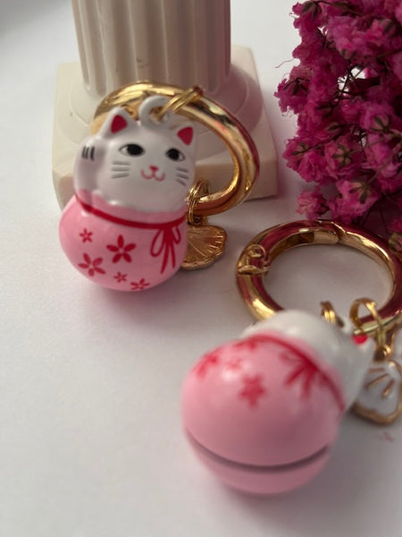 Charms Maneki neko, charms pour sac chat de la chance, cadeau pour femme charms chance, maneki neko charms, breloque chat bonheur à grelot