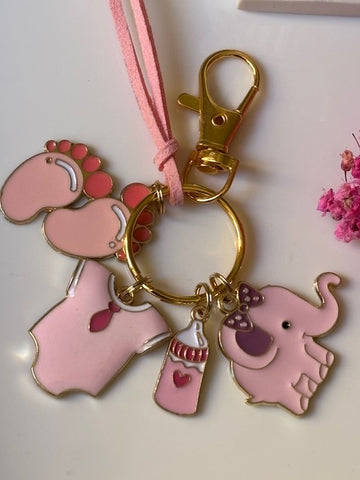 Porte clés bébé nouveau né, porte clé it's a girl, porte clé enfant naissance, cadeau naissance fille, cadeau naissance rose