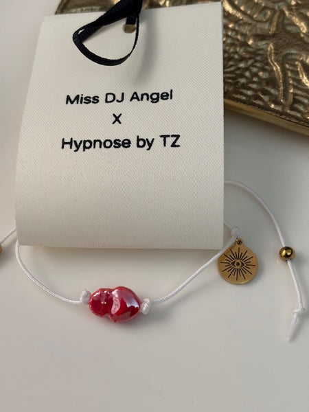 Bracelet d'ancrage hypnose, bracelet outil de développement  breloques ex voto, et porte clé ex voto coeur sacré