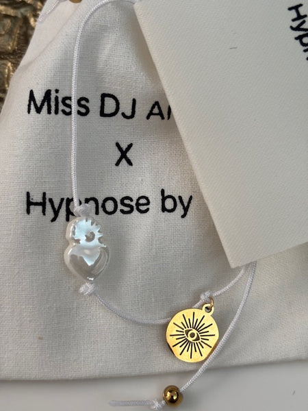 Bracelet d'ancrage hypnose, bracelet outil de développement  breloques ex voto, et porte clé ex voto coeur sacré