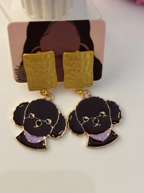 Clips d'oreilles chien d'amour, boucles d'oreilles best friend, cadeau pour femme chien, breloque chien sur clip