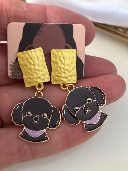 Clips d'oreilles chien d'amour, boucles d'oreilles best friend, cadeau pour femme chien, breloque chien sur clip