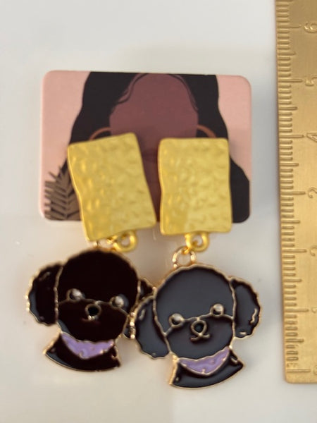 Clips d'oreilles chien d'amour, boucles d'oreilles best friend, cadeau pour femme chien, breloque chien sur clip