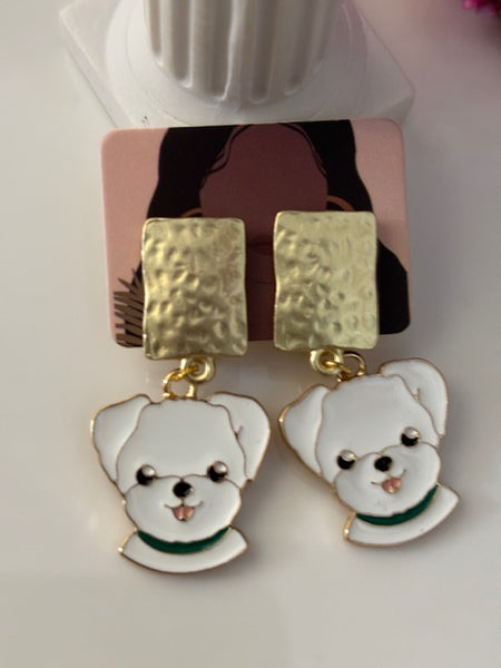 Clips d'oreilles chien d'amour, boucles d'oreilles best friend, cadeau pour femme chien, breloque chien sur clip