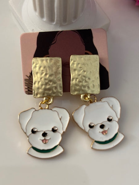 Clips d'oreilles chien d'amour, boucles d'oreilles best friend, cadeau pour femme chien, breloque chien sur clip