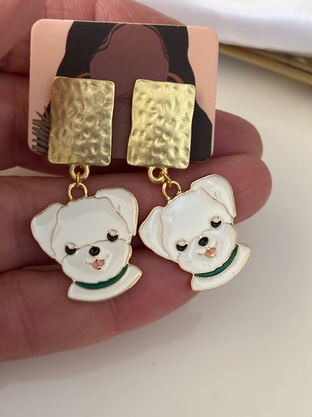 Clips d'oreilles chien d'amour, boucles d'oreilles best friend, cadeau pour femme chien, breloque chien sur clip