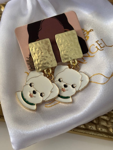 Clips d'oreilles chien d'amour, boucles d'oreilles best friend, cadeau pour femme chien, breloque chien sur clip