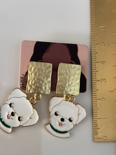 Clips d'oreilles chien d'amour, boucles d'oreilles best friend, cadeau pour femme chien, breloque chien sur clip