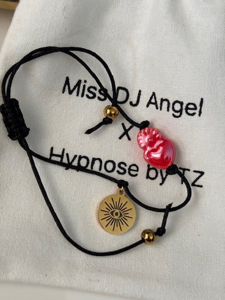 Bracelet d'ancrage hypnose, bracelet outil de développement  breloques ex voto, porte clé coeur sacré et oeil, porte clé porte bonheur