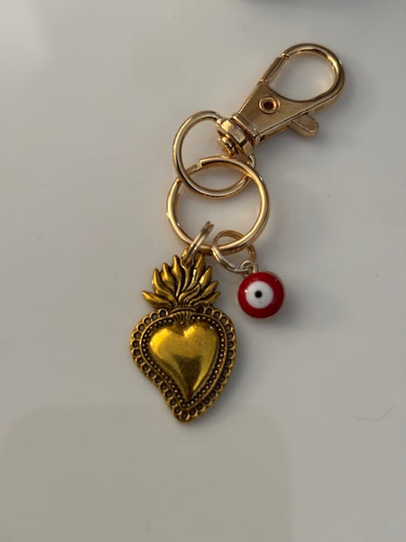 Bracelet d'ancrage hypnose, bracelet outil de développement  breloques ex voto, et porte clé ex voto coeur sacré