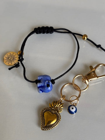 Bracelet d'ancrage hypnose, bracelet outil de développement breloques éléphant, coeur ex voto porte-clés