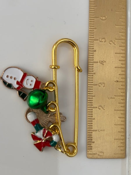 Broche Noël, broche Rudolph le renne, broche breloque de Noël, pendentifs bonhomme de neige canne à sucre, cadeau Noël fait main