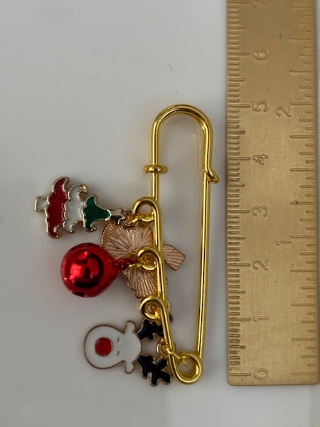 Broche Noël, broche Rudolph le renne, broche breloque de Noël, pendentifs bonhomme de neige sapin grelot, cadeau Noël fait main