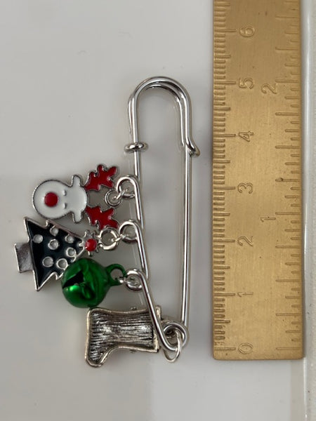 Broche Noël, broche Rudolph le renne, broche breloque de Noël, pendentifs sapin grelot, cadeau Noël fait main bottine