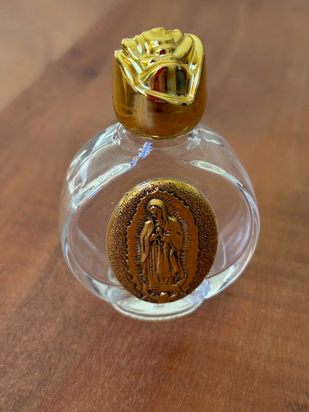 Flacon religieux, flacon verre motif vierge Marie, cadeau pour cérémonie religieuse, flacon à eau bénite.