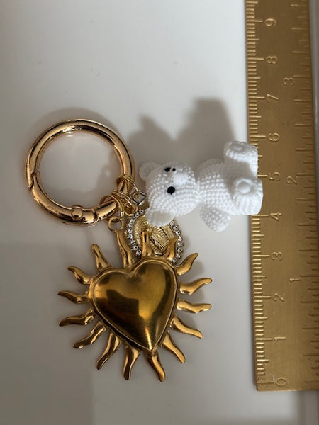 Charms ex voto médaille religieuse, porte clé ourson, cadeau pour maman ourson, cadeau femme cœur ours, breloque médaille religieuse