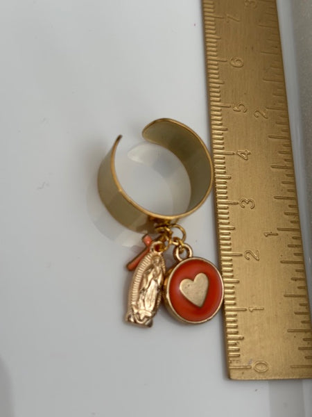 Bague ex voto, bague croix et médaille, cadeau pour cérémonie, bague religieuse, anneau ex voto croix, médaille religieuse sur anneau.
