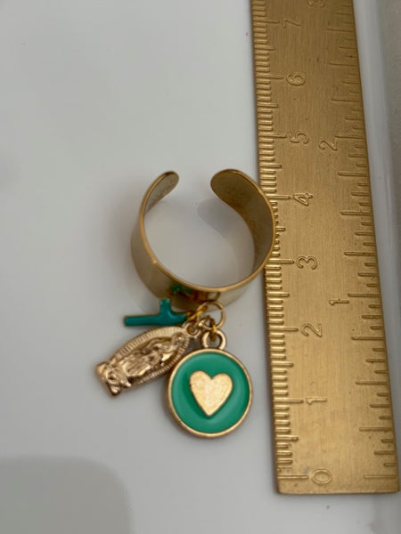 Bague ex voto, bague croix et médaille, cadeau pour cérémonie, bague religieuse, anneau ex voto croix, médaille religieuse sur anneau.