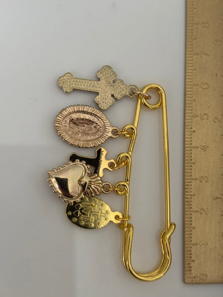 Broche ex voto, broche croix médaille religieuse, cadeau pour maman croix, cadeau pour femme croix, breloque croix violet