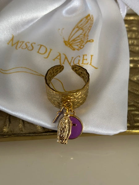 Bague ex voto, bague croix et médaille, cadeau pour cérémonie, bague religieuse, anneau ex voto croix, médaille religieuse sur anneau.